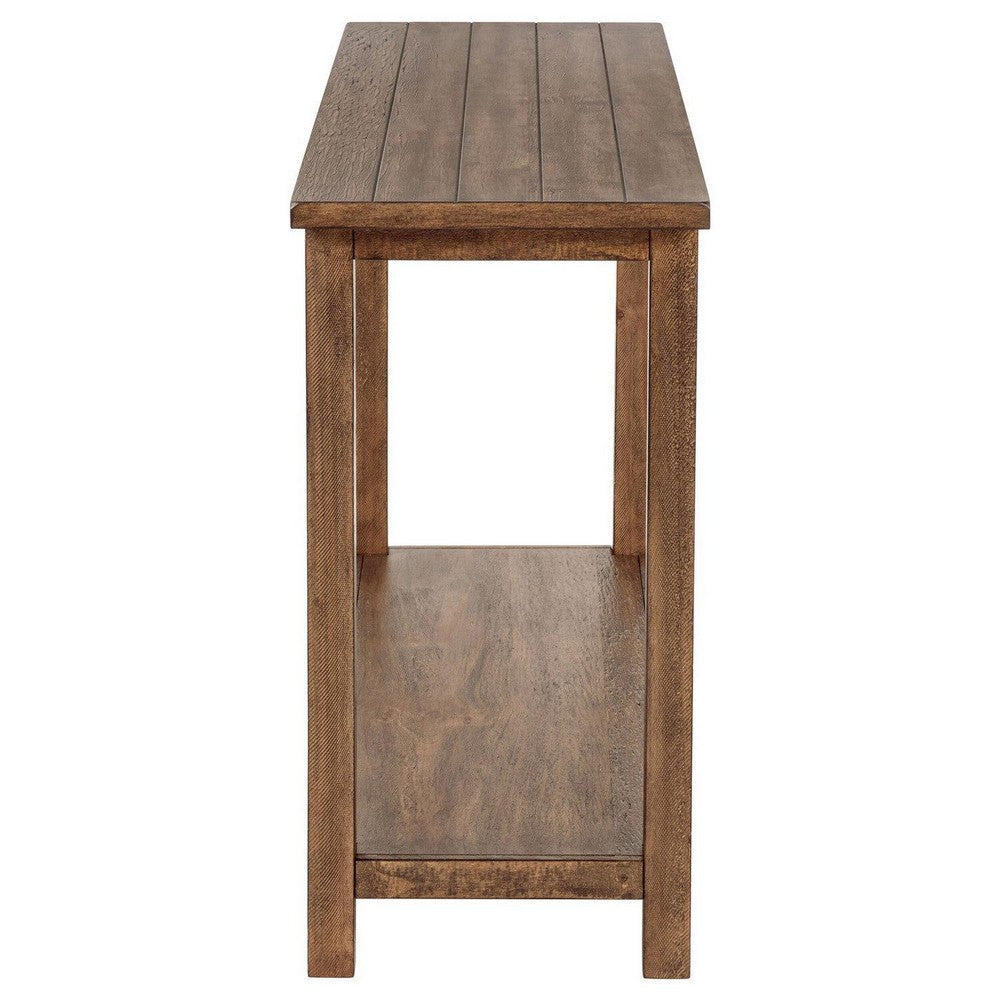 Ayne Console Table 1 Shelf Distressed Brown Wood Frame 47 Inch