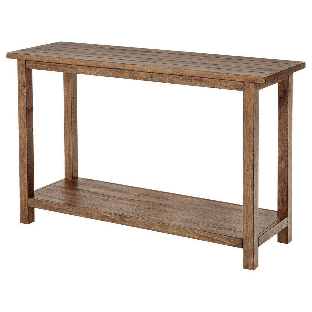 Ayne Console Table 1 Shelf Distressed Brown Wood Frame 47 Inch