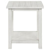 Ayne Side End Table 1 Bottom Shelf White Wood Frame Square 20 Inch
