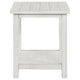 Ayne Side End Table 1 Bottom Shelf White Wood Frame Square 20 Inch