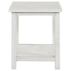 Ayne Side End Table 1 Bottom Shelf White Wood Frame Square 20 Inch