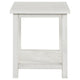 Ayne Side End Table 1 Bottom Shelf White Wood Frame Square 20 Inch