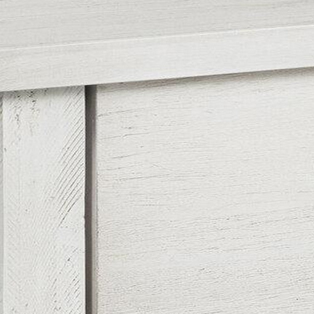 Ayne Side End Table 1 Drawer Distressed White Wood Square 20 Inch