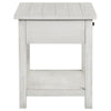 Ayne Side End Table 1 Drawer Distressed White Wood Square 20 Inch