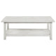 Ayne Coffee Table 1 Bottom Shelf Distressed White Wood 47 Inch