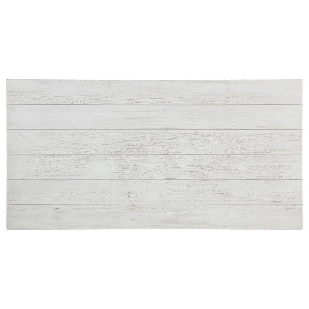 Ayne Coffee Table 1 Bottom Shelf Distressed White Wood 47 Inch
