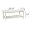 Ayne Coffee Table 1 Bottom Shelf Distressed White Wood 47 Inch