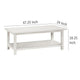 Ayne Coffee Table 1 Bottom Shelf Distressed White Wood 47 Inch