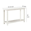Ayne Console Table 1 Bottom Shelf Distressed White Wood 47 Inch