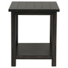 Ayne Side End Table 1 Bottom Shelf Black Wood Frame Square 20 Inch