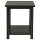 Ayne Side End Table 1 Bottom Shelf Black Wood Frame Square 20 Inch