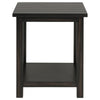 Ayne Side End Table 1 Bottom Shelf Black Wood Frame Square 20 Inch