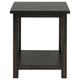 Ayne Side End Table 1 Bottom Shelf Black Wood Frame Square 20 Inch