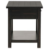Ayne Side End Table 1 Shelf 1 Drawer Black Wood Square 20 Inch BM329197