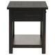 Ayne Side End Table 1 Shelf 1 Drawer Black Wood Square 20 Inch BM329197