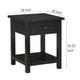 Ayne Side End Table 1 Shelf 1 Drawer Black Wood Square 20 Inch BM329197