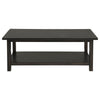 Ayne Coffee Table, 1 Bottom Shelf, Classic Black Wood Frame, 47 Inch