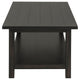 Ayne Coffee Table, 1 Bottom Shelf, Classic Black Wood Frame, 47 Inch