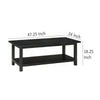 Ayne Coffee Table, 1 Bottom Shelf, Classic Black Wood Frame, 47 Inch