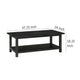 Ayne Coffee Table, 1 Bottom Shelf, Classic Black Wood Frame, 47 Inch