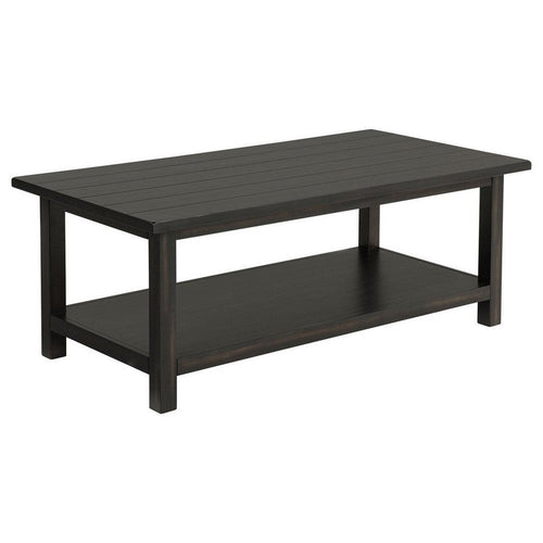 Ayne Coffee Table, 1 Bottom Shelf, Classic Black Wood Frame, 47 Inch