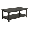 Ayne Coffee Table, 1 Bottom Shelf, Classic Black Wood Frame, 47 Inch