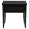 Coni Side End Table 1 Drawer Classic Black Wood Square 24 Inch BM329200