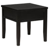 Coni Side End Table 1 Drawer Classic Black Wood Square 24 Inch BM329200