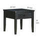 Coni Side End Table 1 Drawer Classic Black Wood Square 24 Inch BM329200