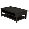 Coni Coffee Table 2 Drawers 1 Shelf Black Wood Frame 48 Inch BM329201