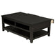 Coni Coffee Table 2 Drawers 1 Shelf Black Wood Frame 48 Inch BM329201