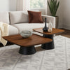 Eliana 2pc Coffee Table Set, Walnut Brown, Black Metal Frame