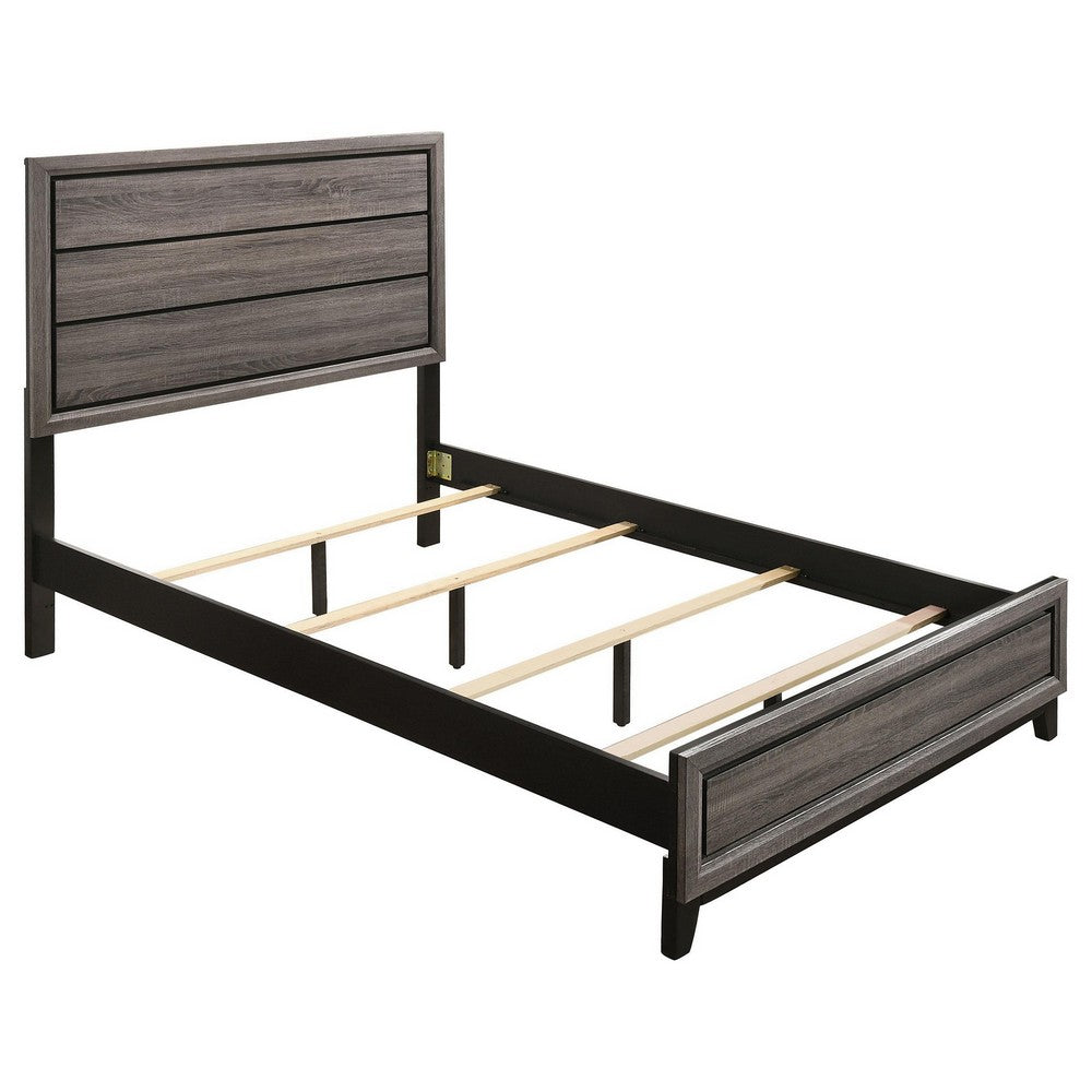 Mela 4pc Full Size Bedroom Set, Dresser, Nightstand, Mirror, Oak Gray