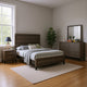 Mela 4pc Full Size Bedroom Set, Dresser, Nightstand, Mirror, Oak Gray