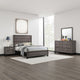 Mela 4pc Full Size Bedroom Set, Dresser, Nightstand, Mirror, Oak Gray
