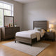 Mela 4pc Twin Bedroom Set with Dresser, Nightstand, Mirror, Oak Gray