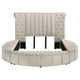 Neya Queen Round Bed with Storage Wingback Ivory Boucle Upholstery