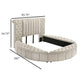 Neya King Round Bed with Storage Wingback Ivory Boucle Upholstery