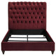 Damo Full Size Bed Red Wine Velvet Upholstered Chesterfield Headboard