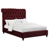 Damo Full Size Bed Red Wine Velvet Upholstered Chesterfield Headboard