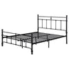 Nevy Queen Size Bed Classic Intricate Detailed Black Metal Frame