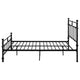 Nevy Queen Size Bed Classic Intricate Detailed Black Metal Frame
