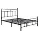 Nevy Queen Size Bed, Classic Intricate Detailed Black Metal Frame