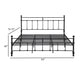 Nevy King Size Bed Classic Intricate Detailed Black Metal Open Frame