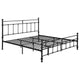 Nevy King Size Bed, Classic Intricate Detailed Black Metal Open Frame