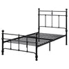Nevy Twin Size Bed Classic Intricate Detailed Black Metal Open Frame