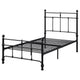 Nevy Twin Size Bed Classic Intricate Detailed Black Metal Open Frame