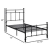 Nevy Twin Size Bed Classic Intricate Detailed Black Metal Open Frame