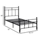 Nevy Twin Size Bed Classic Intricate Detailed Black Metal Open Frame