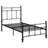 Nevy Twin Size Bed, Classic Intricate Detailed Black Metal Open Frame